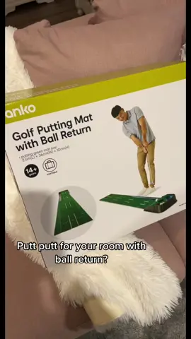 Putt putt for your bedroom? It wasn’t necessary, but needed 🏌🏼‍♀️⛳️ #puttputt #bedroomgolf #solidpurchase #fyp 