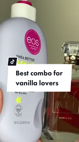 EOS Vanilla Cashmere lotion + Kayali Vailla 28 perfume were made for each other 🤩🤤🧁 #perfumetok #perfumecombo #vanillaperfumer