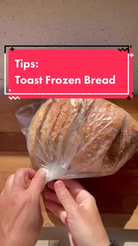 Only have frozen bread on hand? Happens to everyone, use this quick way to heat it up to get delicious sourdough toast in minutes.   #bread #breadtok #breadhack #sourdoughbread #breadbaking 