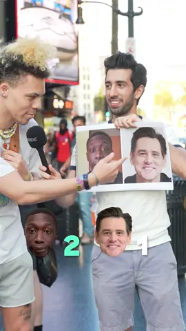 @khaby.lame  or Jim Carrey? I asked tourists in Hollywood who they recognized as part of my ongoing ‘Creator vs Celeb’ series. Khaby Lame is one of the biggest TikTokers who just passed @charlidamelio  as most followed creator on TikTok and collabed with @snoopdogg  and brands like @hugo. Jim Carrey the world famous comedian with iconic movies like Liar Liar, The Cable Guy and The Mask. Who should I compare next? #creator #tiktok #comedy #jimcarrey #khabylame #react #content #celebrity #comedian