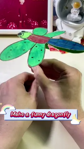 Make a funny dragonfly 😎#DIY #origami #handmade #funnytoys #fyp #craft