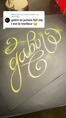 Répondre à @gabin16g  aujourd’hui j’ai choisis le nom de Gabin 🔫 #calligraphie #prenom #posca #gabin