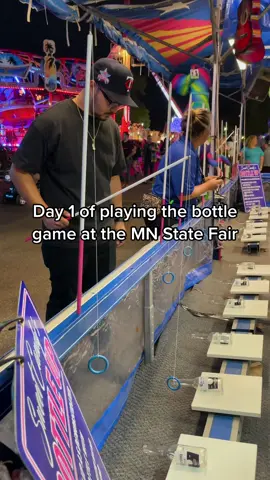 3 out of 3 let’s goooo. Our house is filled with giant stuffed animals… 🥴 until next year! #mnstatefair #bottlegame #fairgames #winnerwinner #hypewoman #hisnumberonefan 🎡