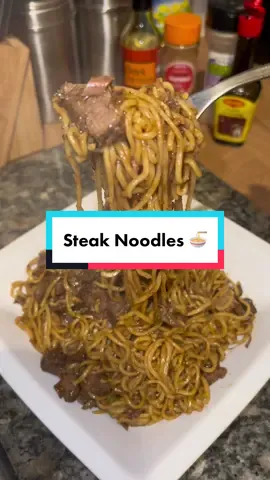 What I cooked with my leftover braised steak😋 #foodwithchanell #fyp #noodles #indomie #ramen