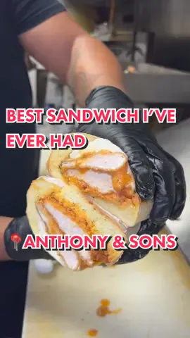 Name a better sandwich I’ll wait                       📍Anthony & Sons                                            #nycfood #nyceats #brooklyneats #sandwiches #nycsandwich #brooklynfoodie #italian #italiansandwich #chickencutlets #mozzarella #vodkasauce #vodkaparm #chickenparm #panini #bestsandwhichnyc