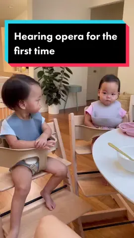 Opera has been the preferred genre for breakfast #17monthsold #twins #music #toddlers #twinmama #reaction #toddlersoftiktok