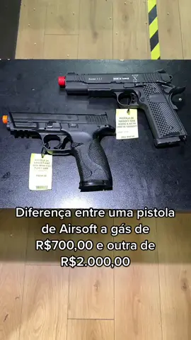Diferença entre pistolas de airsoft a gás de R$700,00 é de R$2.000,00 #airsoft #RockinRio2022 #airsoftrj #adrenalina #diversao #fy #vaiprofycaramba #viral #foryou #esporte #açao #1911 #airsoftgbb #rj #co2 