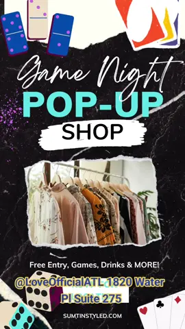 Game Night Tonight! at LoveOfficalAtl #atlantathingstodo #atlantaevents #popupshopatl