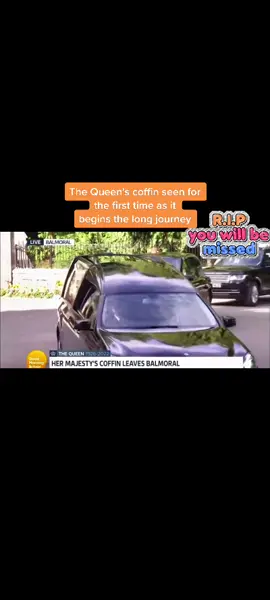 Queen's coffin seen for the first time as it begins the long journey!! #queenelizabeth #queen #rip