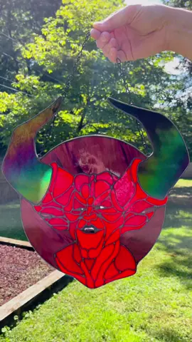 Darkness is complete! He will be listed one week from today on Sep 18th! #stainedglass #darkness #timcurry #legend #glassart #art #glasstok #arttok #glassartist 