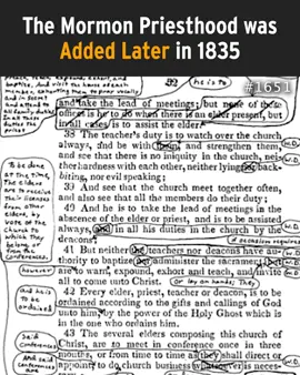 Joseph Smith's revelations on the priesthood were dramatically altered over time. The Book of Commandments was later re-named to The Doctrine and Covenants.  Watch the entire episode here: https://mormonstories.org/podcast/priesthood-restoration/ #lds #mormon #exmormon #churchofjesuschristoflatterdaysaints #christian #exchristian #bookofmormon #josephsmith #priesthood