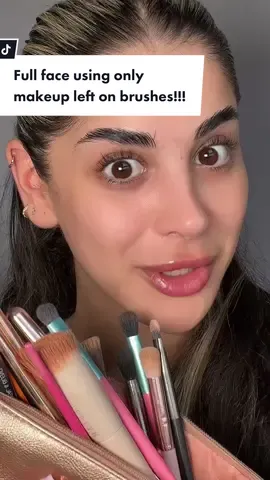 Replying to @liv full face using only makeup left on my brushes!😂🤢 #makeup #makeupchallenge 
