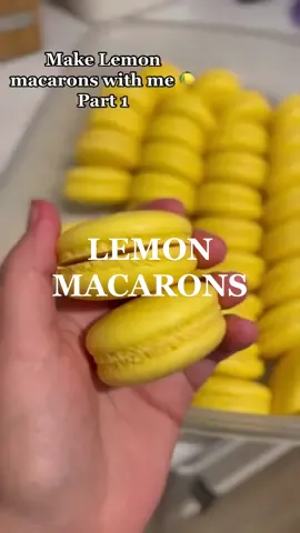 Making yellow shells for Lemon macarons 🍋#macarons #fyp #baker 