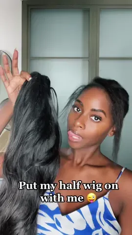 When the pockets ain’t set up for a sew in install get a half wig babes #halfwigtutorial #wig #halfwigtutorial #halfwighairstyle #halfwigstyles put my half wig on with me 