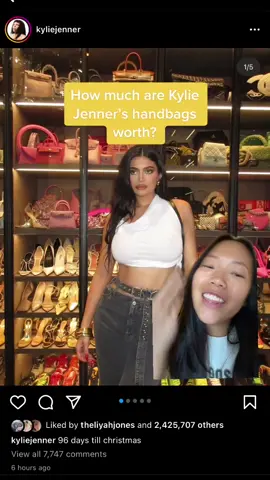 note this is how much they could be WORTH not what she paid but it’s still insane!! #designerbags #designer #kyliejenner #handbags #closettour #birkin #hermes #kardashians 