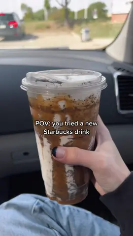 order: vanilla bean frappe + caramel syrup + vanilla sweet cream cold foam + extra caramel drizzle + mocha cookie crumble all over #starbucksdrinkorder #starbucksfrappe #newstarbucksdrink 