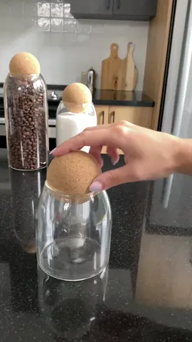 Use our glass storage containers with cork ball lids to organize anything in your home from pantry to laundry essentials! We love how used our jars to organize their coffee & tea station #glasscontainer #storagecontainers #organizingtiktok #organizingasmr #glasscontainers #pantryorganization #SmallBusiness #ecofriendlyproducts #ecofriendlybusiness #ecofriendlypackaging #coffeestationstyling 