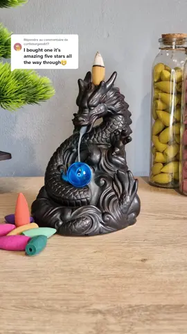 Réponse à @curtisburgess617 The dragon and his blue crystal ball 🔮 #dragon #incenseburner 