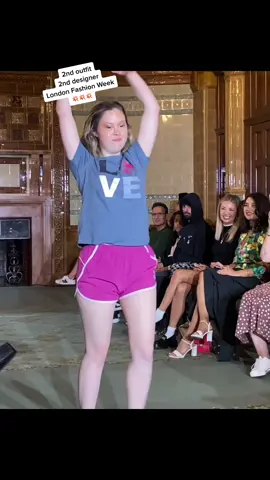 6 walks. 5 outfits. 3 designers. 2 shows!!! This is the 2nd outfit at #LondonFashionWeek last week ! 2nd designer @wilsontennis  Afternoon show. #diversity #inclusionrevolution #FashionShow #wilsontennis @angeHarpPhotos  @Zebedee Talent Agency @Making chromosomes count @Kathleen Humberstone #ZebedeeTalent #MCCAmbassador #downsyndrome #bekind #Model #Modellinglife 