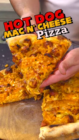 Hot Dog Mac N Cheese Pizza 🍕 #fyp #FoodTok #pizzatime #comedy #humor #bizarre #existentialcrisis #cheese #foryou 