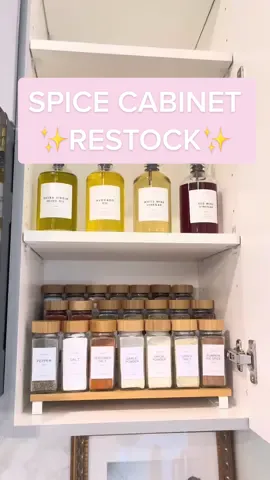 Restocking the spice cabinet✨ #restockwithme #spicerestock #kitchenrestock #restocktiktok #spiceorganization #organizingspices #spicecabinet #spicecabinetorganziation 