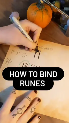 How to Bind Runes: I wanted to do a post about it, but I thought that it would be hard to explain it all in a caption so I am trying my best to show my process in a video. I start by setting intentions, and I select around 3 or 4 runes that match my goal. I combine those runes trying a few different designs, and then, I examine each one of those designs looking for hidden runes. Most of the hidden runes tend to go in the same direction as the bindrune that I am trying to create, which is great... but sometimes you get hidden runes with a totally confronting meaning, so I reject those designs.  For example, the rune Isa will appear in nearly every single bindrune, and that's fine, it's almost unavoidable... But in this case I am trying to create a bindrune for abundance and wealth and I got the rune Nautiz hidden, which has a totally opposite meaning... so I decided to reject that design. I'm not sure if this video will make any sense for most of you, but I hope that at least it can help someone.  Hope you are managing the last days of Mercury retrograde fine!  #witchtok #witchtips #witchcraft #witchesoftiktok🔮🌙 #witchyvibes #bookofshadows #babywitchtok #runes #bindrune #vikingtattoo 