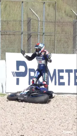 The story of a crash 🎞 Heartbreak for Garrett Gerrloff in Race 2 at Barcelona when, after a stunning podium on Saturday 🥉, he lost his chances of replicating it when he crashed out at Turn 2 💔 #CatalanWorldSBK 🏁 #Motorcycle #Motorsport #Racing #Motor #SportsOnTikTok