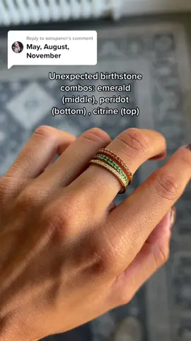 Replying to @ashspencr #birthstonejewelry #ringstacks #ringstack #sustainablejewelrybrands #birthstonering 