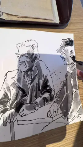 Sketching this group of old friends. Their reactions after. Drawing People in Public Part-82 #drawingpeopleinpublic #sketchingpeopleinpublic #drawingstrangers #sketchingstrangers #reaction #fyp #drawing #sketchart 