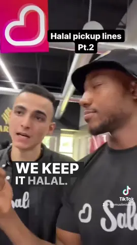 It’s the last one for us 💀😆  Q&A by @themuslimboxer  Comment “halal” pickup lines below👇 #salams #salamsapp #muslim #muslimah #muslimmarriage #muslimcouple #halal #halaldating #courting #halallove #islamicreminder #modesty #haya #genderroles #feminism #muslimwomen #hijabi #hijabi #muslimcomedy #muslimhumor