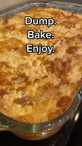 Caramel Apple Dump Cake!  Literally the easiest dessert you will ever make. #dumpcake #apple #appledessert #easydessert #foodtiktok #howtobake apples, easy recipe, baking, food blogger,