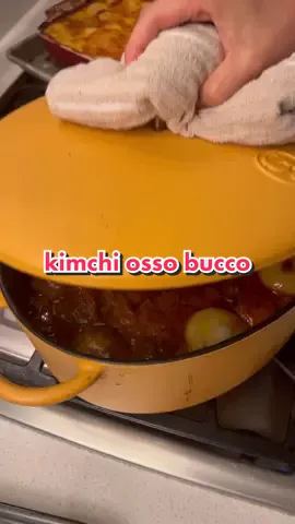 My version of osso bucco, w kimchi + chicken paitan broth. Cheers to the start of braising szn 🤎 #ossobucco #kimchify #sundaysupper #fallintofall