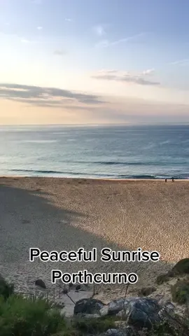 Peaceful Sunrise at Porthcurno #porthcurno #porthcurnobeach #porthcurnocornwall #cornishbeach #morningbeachvibes #amazingcornwall 