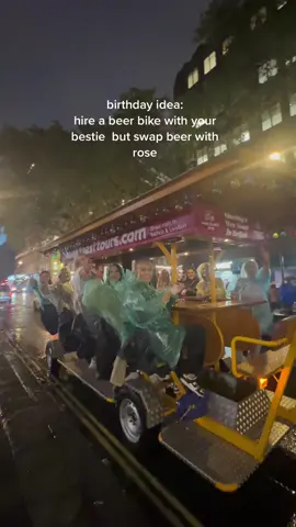 birthday celebration idea ✅ highly recommend cycling through Oxford street in the pouring rain & ponchos 