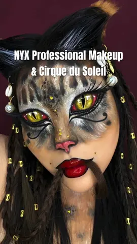 SPHINX 🐈‍⬛🎪 A collaboration with @NYX Cosmetics Canada to create an additional character for #NYXCosmeticsxCirqueDuSoleil Halloween Campaign 2022 #ad #makeup #makeupartist #mimles #sphinx #halloween #halloweenmakeup #illusionmakeup #fyp #fy #foryou #foryoupage #art #painting #animal #cat