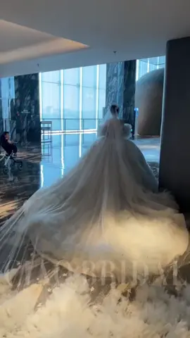 Super luxurious wedding dress with a train#weddingdresses #wedding #weddingdress #weddigtiktok #thewhitemagnolia