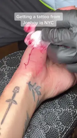One of my favorite tattoo artists and my first red ink tattoo ❤️ 