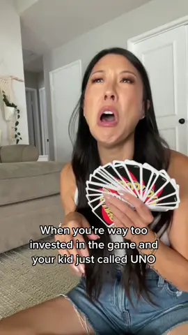 Why do they always have to scream UNO? Like, I know you only have one card. 😏😂 #MomsofTikTok #bigwhoop #uno #momhumo 