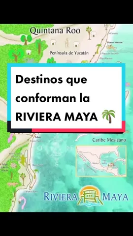 DESTINOS QUE CONFORMAN LA RIVIERA MAYA 🌴 . . Situada en el mar Caribe, en el Estado de Quintana Roo, inicia en el poblado de Puerto Morelos hasta la Punta Allen. . . ¿Cuál es tu favorito? 🤩 . . #marcaribe #rivieramaya #rivieramayamexico #puertomorelos #playadelcarmen #puertoaventuras #akumal #tulum #coba#reservadesiankaan 