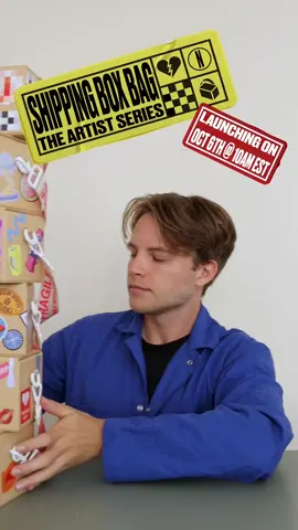 📦The shipping box bag! 📦Artist series🔥 A vegan leather bag designed to look like a shipping box!📦 I asked 5 of my friends to make a unique design. Limited edition to 200. Link in bio!@dani klarić @TayBeepBoop | DIY QUEEN @STUDIOCULT #alexkeisling #nickbakery 