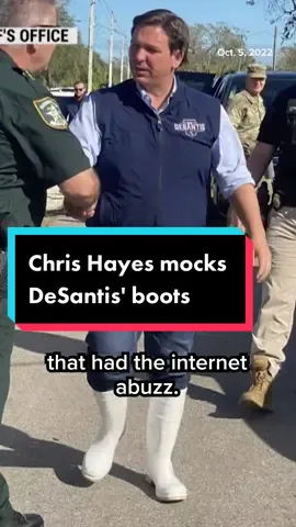 Chris Hayes pokes some fun at Florida Governor Ron DeSantis' white boots.