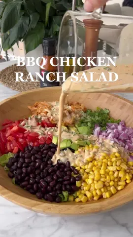 the most superior salad of them all! BBQ chicken ranch salad 🤤 #salad #fallrecipes #ranch #autumnrecipes #easylunch 