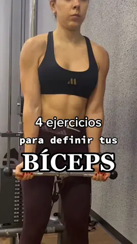 4 ejercicios para definir tus BÍCEPS💪🔥 #GymTok #FitTok #fypシ #fitnessgirl #fitnessjourney #Fitness #workoutchallenge #fitgirl #motivaciongym #brazostonificados #biceps 