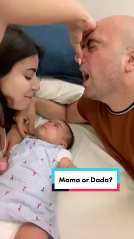 Is her first word going to be Mama or Dada??😄 #fyp #4u #relatable #couplecomedy #couplestiktok #humor #funnyvideos #parentsoftiktok #baby #parentchallenge 