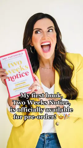 BIG ANNOUNCEMENT! 🎉📣😱 Meet the labor of love I’ve been working on for the last year and dreaming of for a lifetime…  Two Weeks Notice: Find the Courage to Quit Your Job, Make More Money, Work Where You Want, and Change the World. 💫👏📖   This truly is a dream come true, a decade in the making, and as of today it is OFFICIALLY AVAILABLE FOR PRE-ORDER on twoweeksnoticebook.com 🔗 #twoweeksnoticebook #BookTok #bookclub #entrepreneurtok #onlinebusiness #twoweeksnotice 