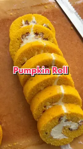 Pumpkin roll. #pumpkin#pumpkinspice  #pumpkinseason  #pumpkinroll #pumpkinrolls #pumpkincake #fallseason🍂 #fallseason #fall #cakeroll #Recipe #fyp#viraltiktok #viralvideo #bakeathome #cooking  #baking #halloween 