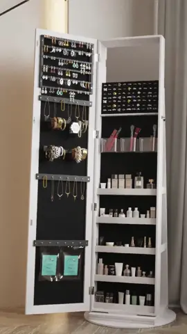 360 Standing Jewelry Armoire Cabinet Storage Mirrors