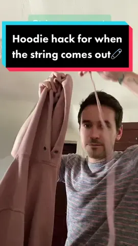 Hoodie hack🧷 #TikTokTaughtMe #hoodie #hoodiehack #safetypin #stringcameout 