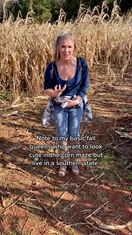It was too hot to look cute #fall #cornmaze 