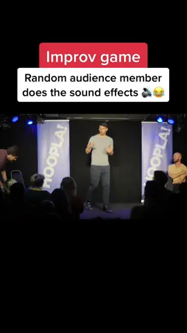 They have to react to whatever sound she makes. #shootfromthehip play SOUND EFFECTS live at Hoopla. #improv #comedy #comedyclub #game #teacher #student #whoselineisitanyway 